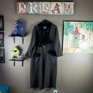 Flax VTG Jeanne Engelhart 100% Wool longline overcoat  small